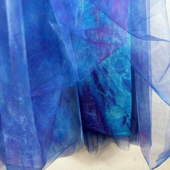 NWOT Rene Ruiz Collection V-neck Floral Organza Gown Maxi Sleeveless Dress sz 8 - Picture 9 of 16